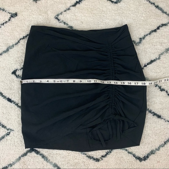 J.O.A. Black Side Ruched Drawstring Mini Skirt - Picture 7 of 9